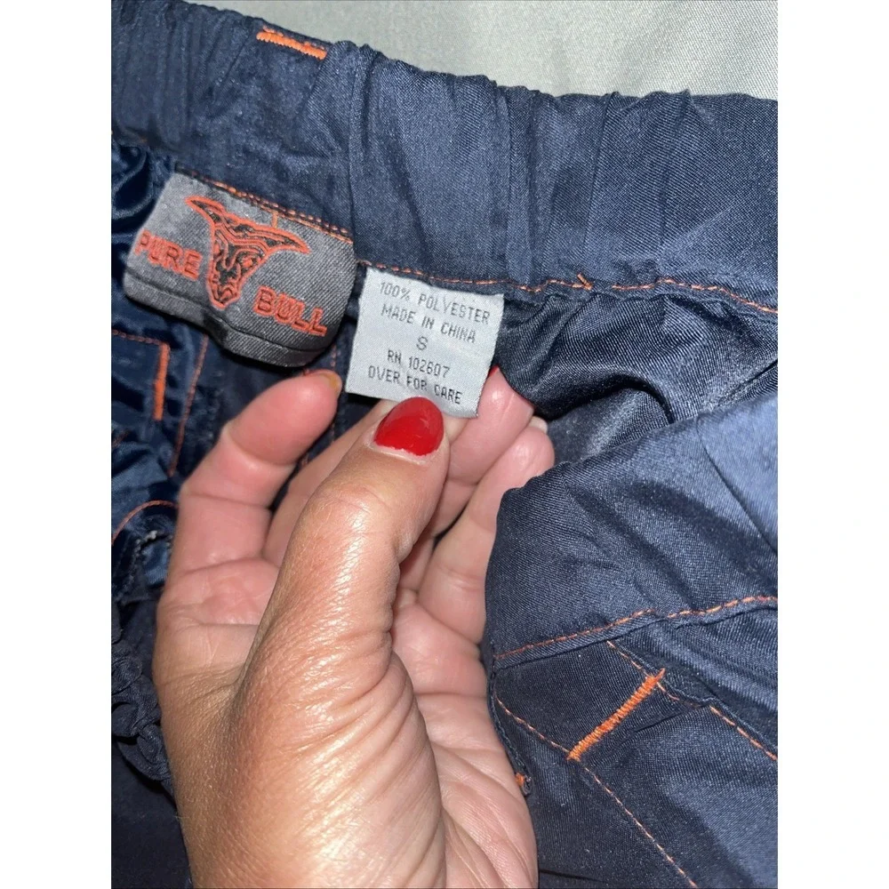 Pure Bull Mens Track Cargo Pants Navy‎ Blue Size Small With Multiple Pockets